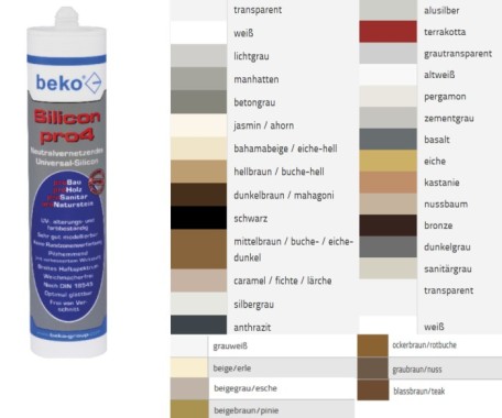 Beko Silikon Pro4 Premium hellbraun/buche-hell 310 ml, 224 08